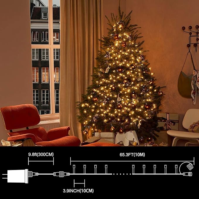 LAMPHOME 33ft Christmas Decorative Mini Lights, 100 LED Transparent Wire Fairy - Image 4