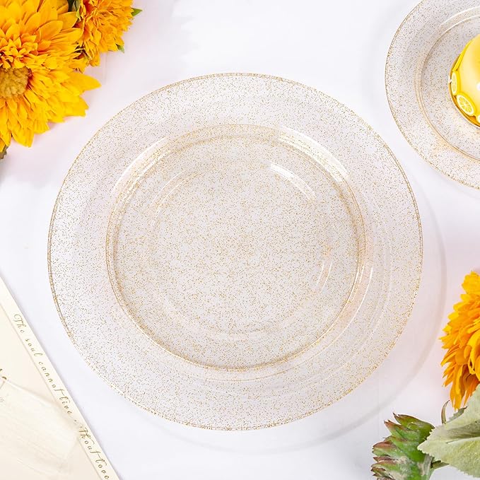 WDF 200PCS Gold Plastic Plates - Image 5