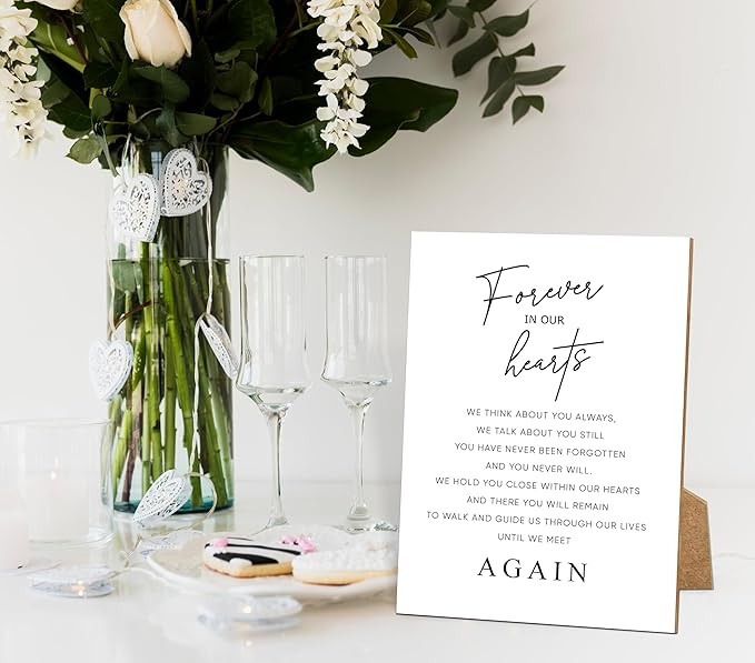 Funeral Sign, 8x11 White Minimalist Style Loss of Loved One Memorial Sign - Image 3