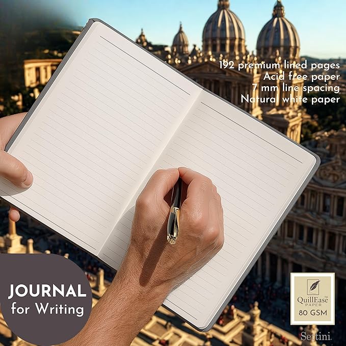 SETTINI Lined Journal, 192 Archival-Quality Pages, QuillEase Bleed-Free Paper - Image 7