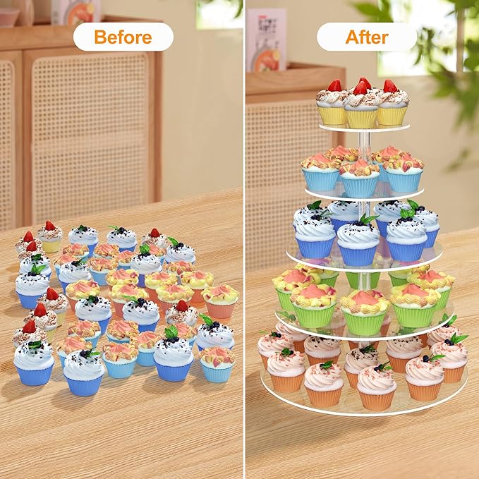 weddingwish 5 Tier Round Cupcake Stand - Image 6