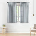 Vision Home Blue Grey Pinch Pleated Semi Sheer Curtains Textured Linen Blended by VisionHome