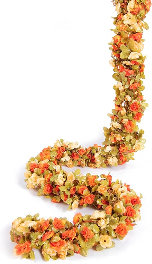 8 Pcs x 8.2 ft Flower Garland Artificial Rose Vine Flowers - Image 9