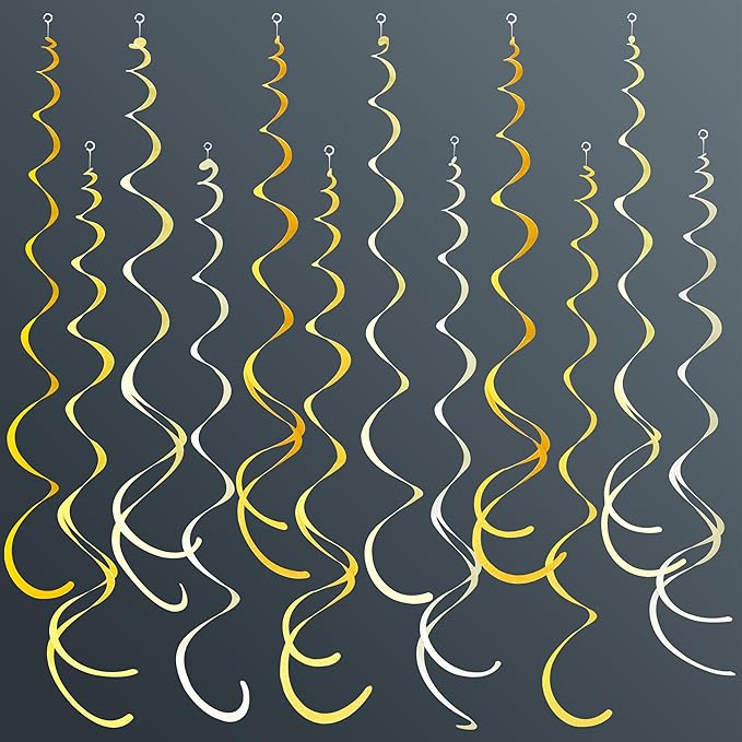 36Pcs Yellow Hanging Swirl Decorations Ombre Yellow Felt Swirl Streamer Spiral by pinkblume