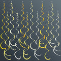 36Pcs Yellow Hanging Swirl Decorations Ombre Yellow Felt Swirl Streamer Spiral by pinkblume