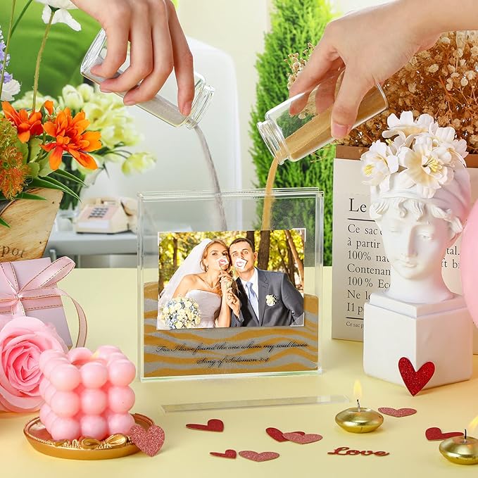Roowest Sand Ceremony Kit for Wedding Includes Clear Acrylic Unity Sand - Image 5