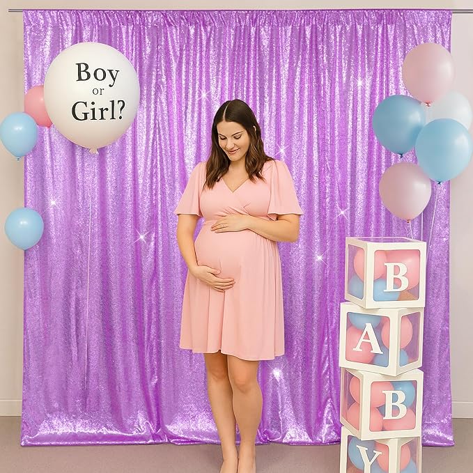 SquarePie Sequin Backdrop Less Transparent Background Sparkly Curtain - Image 4