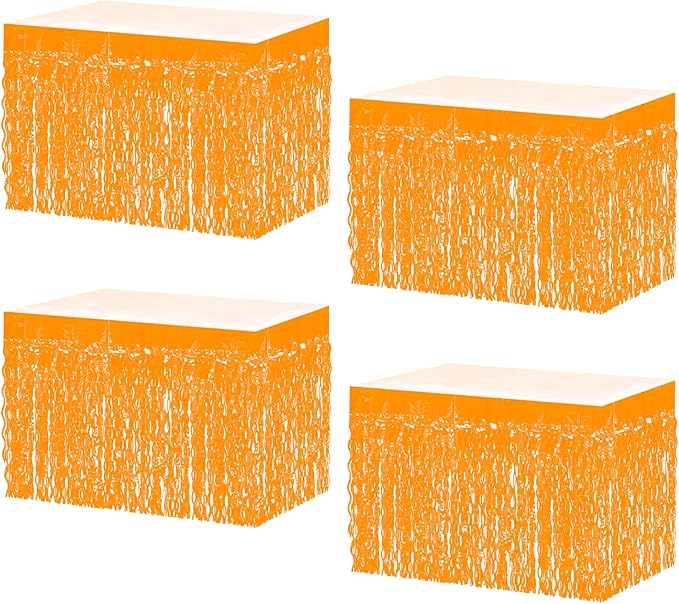 4P Wavy Metallic Tinsel Foil Fringe Table Skirts by Unknown