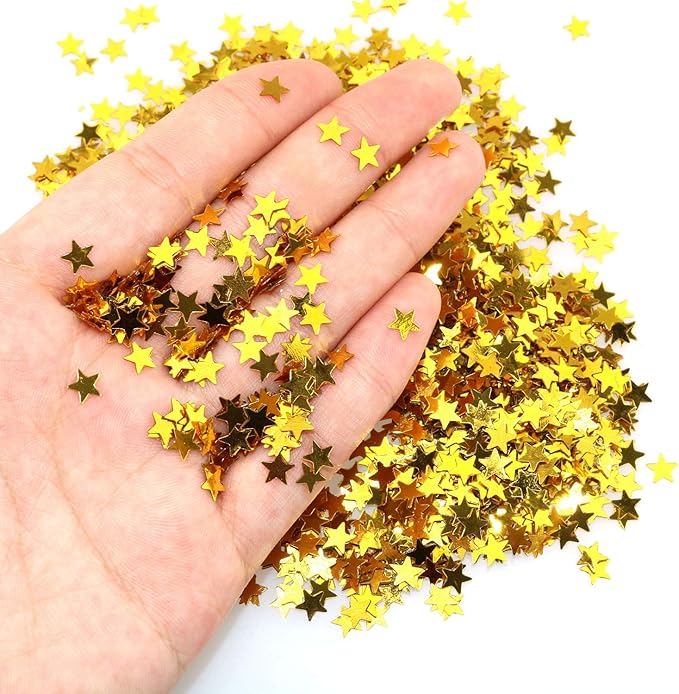 Tegg Star Confetti 30 Grams 6mm Gold and Silver Stars Sequin Metallic Foil - Image 3
