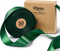 Forest Green Satin Ribbon 1-1/2 Inch x 50 Yards Double-Faced Ribbons by Keypan