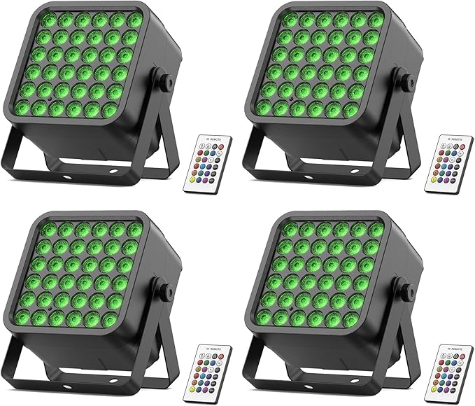 Rechargeable Par Can Lights, 72W RGB 5200mAh Uplights Battery Powered Stage by Zemoj
