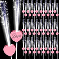 50 Pcs Wedding Sparklers Heart Shaped LED Glow Sticks Fiber Optic Wands Light by Tujoe