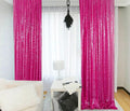 ShinyBeauty 4x10ft Fuchsia Sequin Backdrop | 2 Panels Glitter Curtains by ShinyBeauty