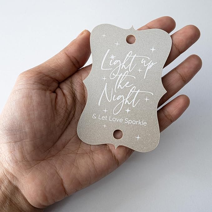 Summer-Ray 50pcs Light up The Night & Let Love Sparkle Wedding Sparkler Tags - Image 2