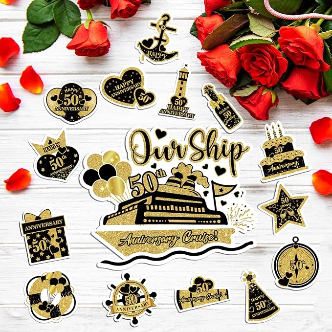 50th Anniversary Cruise Door Magnets Decorations - Image 2