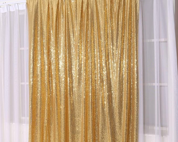 Poise3EHome Gold Sequin Backdrop, 8FT x 8FT Sequin Photography Backdrop Curtain - Image 4