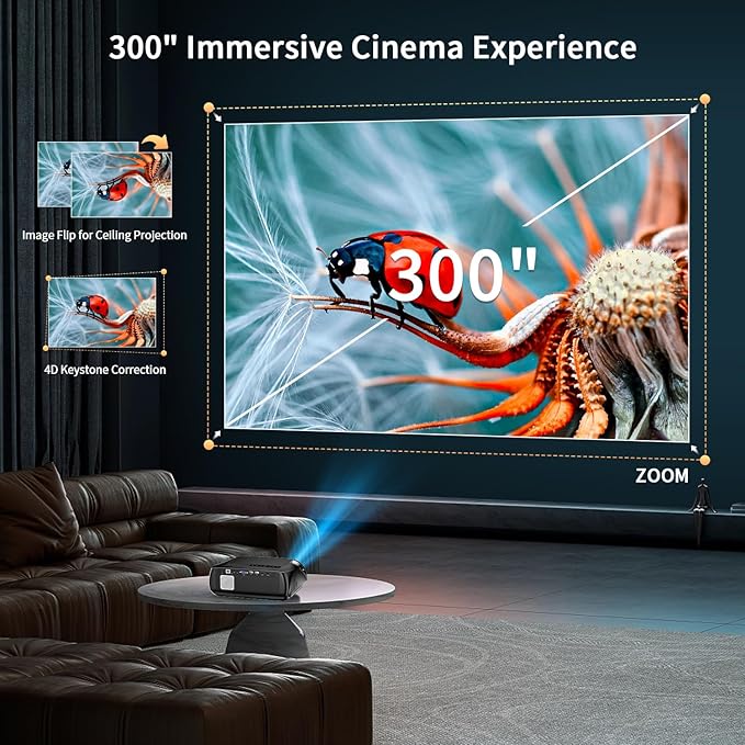 Ultra Bright 1800ANSI Lumens Smart Projector, NFC Casting Wireless, WiFi 6 - Image 7