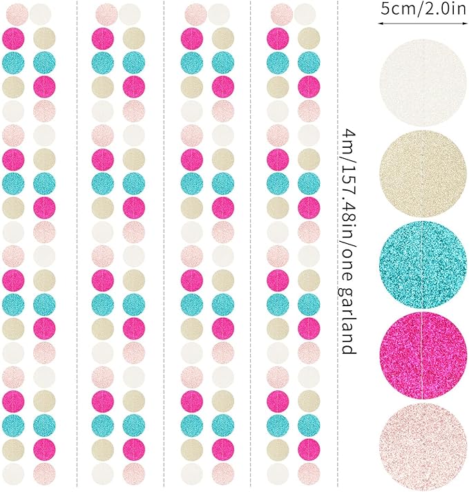 Teal Rose-Gold Champagne Party-Decorations Streamers - 52Ft Popular Girls - Image 2
