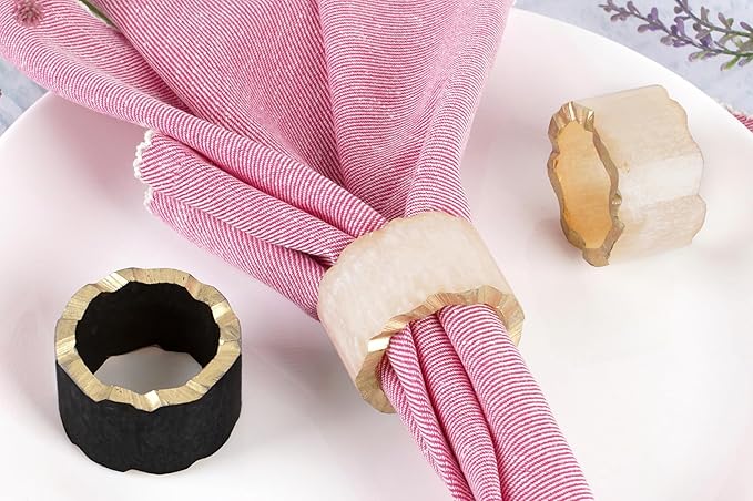 12 Pcs Rustic Epoxy Resin Napkin Rings - Image 5