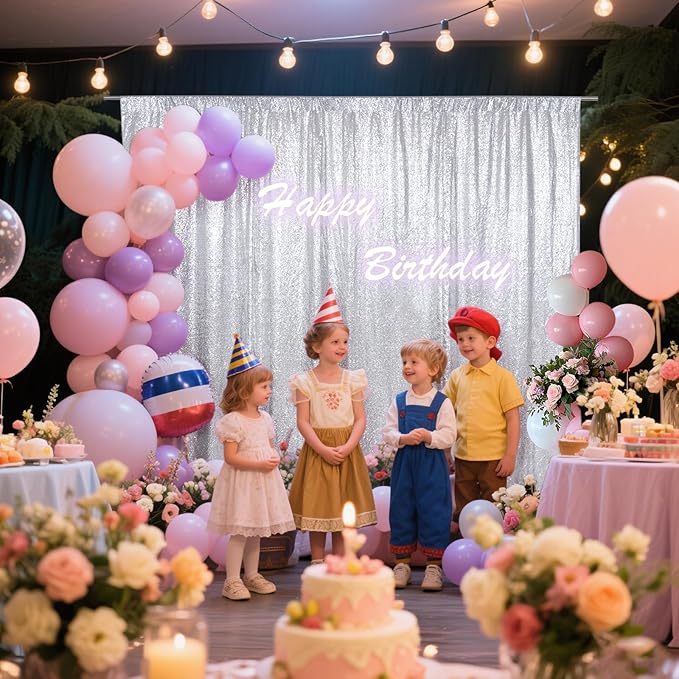 SquarePie Sequin Backdrop Not See Through Thick Background Glitter Curtain - Image 3