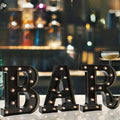 Black Bar Sign, Marquee Light Up Letters LED Marquee Number Lights Sign by OYCBUZO