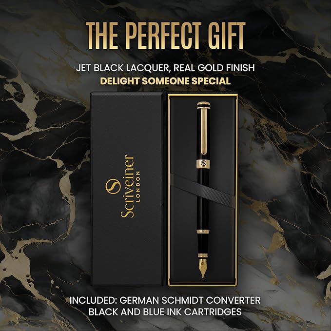 Scriveiner Black Lacquer Fountain Pen - Image 8