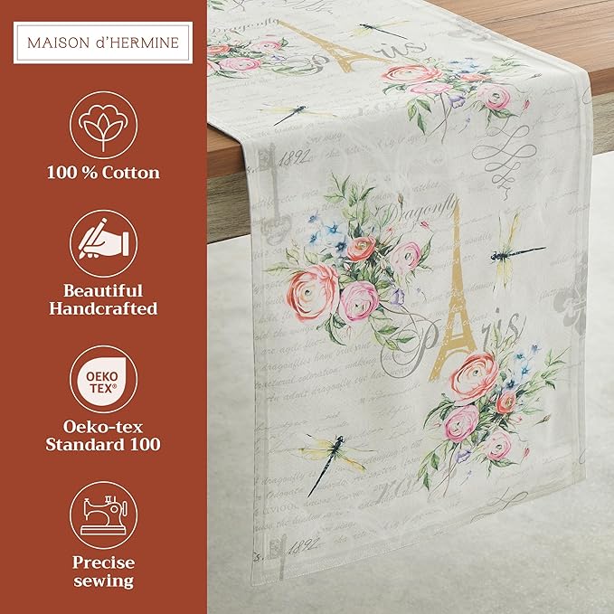 Maison d' Hermine Table Runner 100% Cotton Double Layer Table Runners 108 - Image 2
