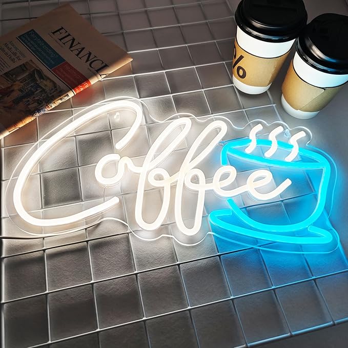 Coffee Neon Sign Led Wall Art Decor Coffee Bar Sign Light Up - Image 2
