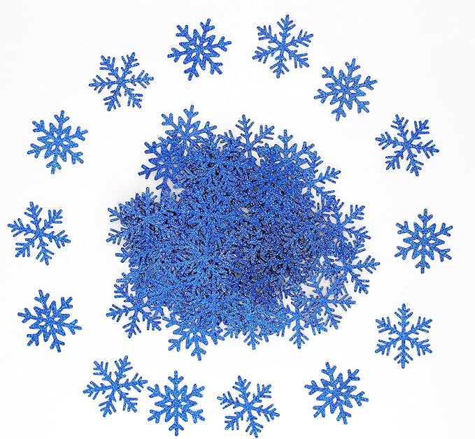 200PC Snowflake Confetti Dark Blue Christmas Confetti Snowflakes Table Scatter - Image 7