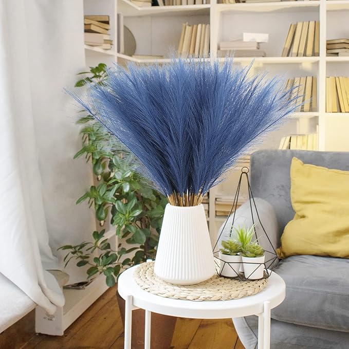 50pcs Faux Pampas Grass, 21.6" Short Artificial Pompous Grass Floral Fake - Image 4