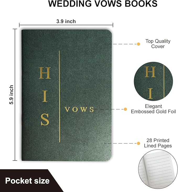 Wedding Vow Books His and Hers, Wedding Registry Gifts Ideas - Image 3