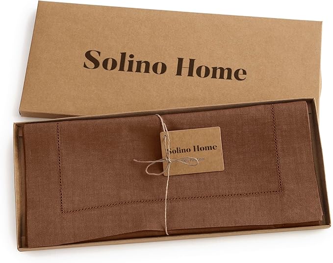 Solino Home Linen Brown Table Runner 90 Inches Long - Image 6