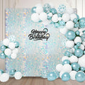 12PCS Colorful Blue Shimmer Wall Backdrop, Square Sequin Photo Backdrops Panel by ZEBMOON