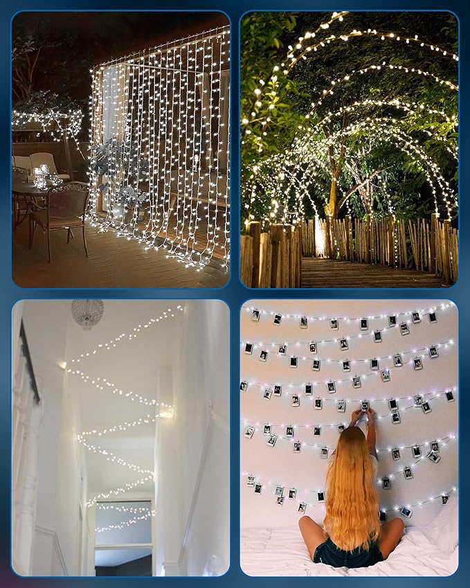 2 Pack Fairy Lights Battery Operated, Twinkle String Lights Waterproof Silver - Image 5