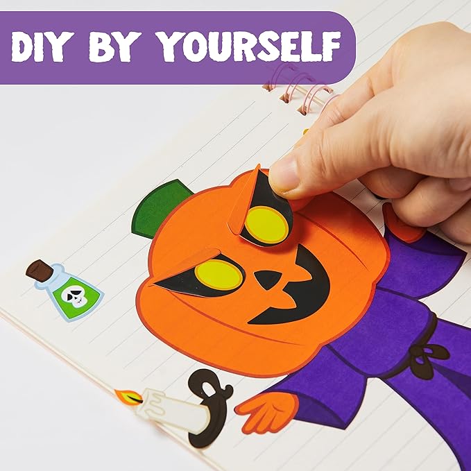 JOYIN 48 Pcs Halloween Make a Face Stickers, Halloween Party Favor - Image 5