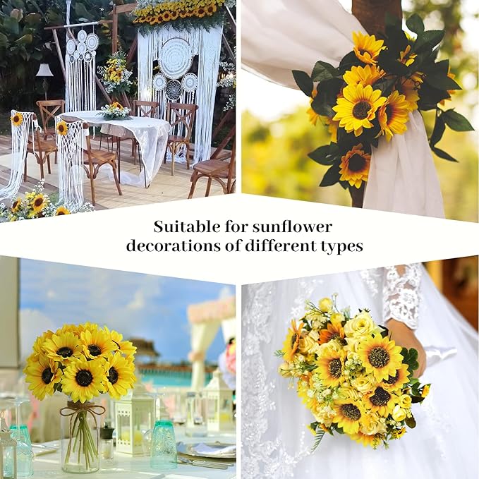 Leftover Sunflower Artificial Flowers in Vase, Sunflower Decor, Flower - Image 4