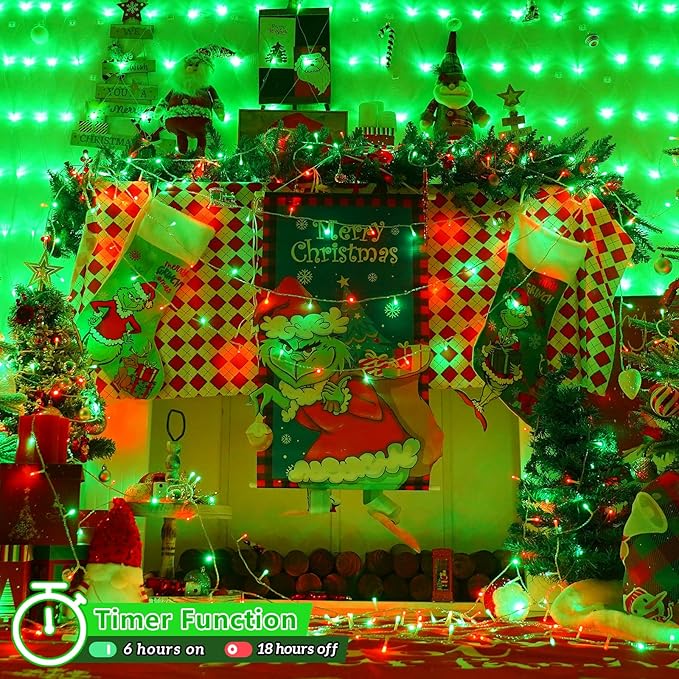 YEGUO 165ft 500 LED Red and Green Christmas Lights Outdoor Waterproof, 8 Modes - Image 6