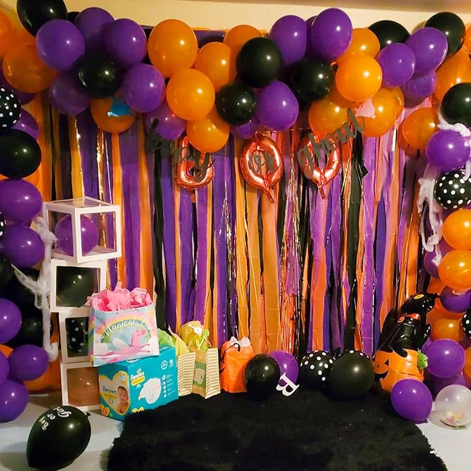 PartyWoo Purple Crepe Paper Streamers 4pcs 328ft Pack of Dark Purple Crepe - Image 4