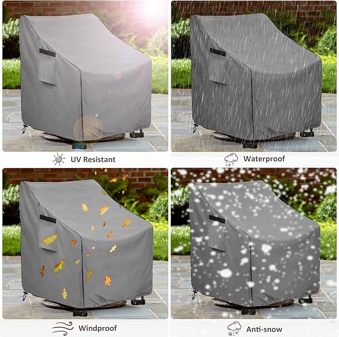 Outdoor Swivel Chair Cover 2 Pack, Outdoor Furniture Patio Chair Covers - Image 7