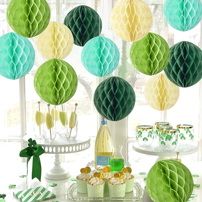 Sage Green Honeycomb Balls Decorations Sage Green Honeycomb Paper Decorations - Image 4