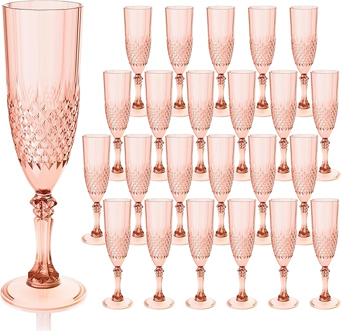 Plastic Champagne Flutes, for Weddings Bachelor Parties Toasting and Events by LEYIQUCHAMPAGNEWINEGLASSES