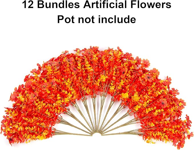 HyeFlora Artificial Fall Flowers Faux Mums - Image 3