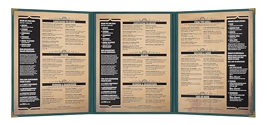 Goodsmart Pajco Style Restaurant Menu Covers – Pack of 10, Side-Load Fold-Out - Image 2
