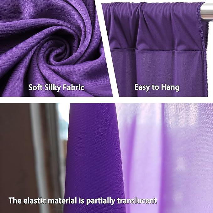 10 x 7 Feet Purple Backdrop Curtain - Image 3