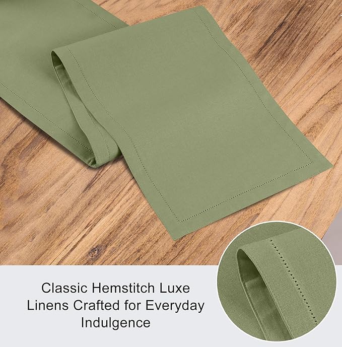 Ruvanti Linen Table Runner 72 Inches, Classic Hemstitch, Non-Slipping, Stain - Image 4