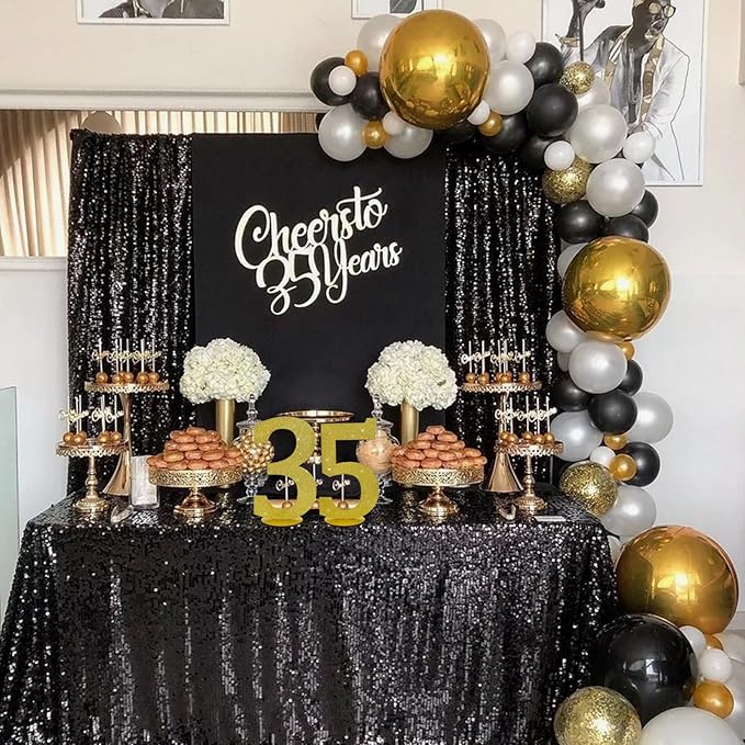 TONIFUL 11.8 Inch Gold Glitter Numbers Table Centerpieces 0-9 Birthday Party - Image 4