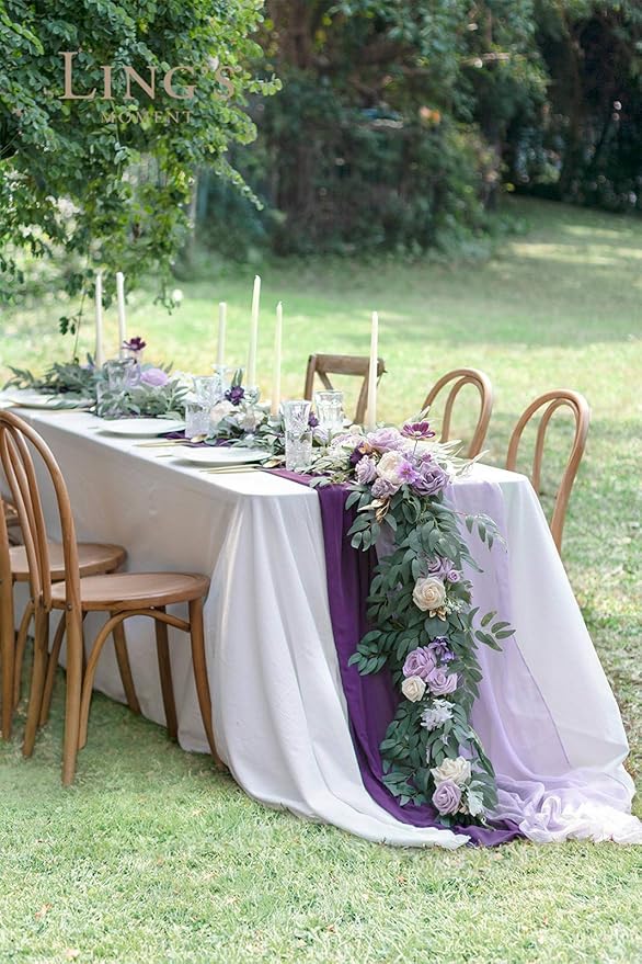 Ling's Moment Flower Garland - 6FT Eucalyptus & Rose - Sweetheart Table Decor - Image 7