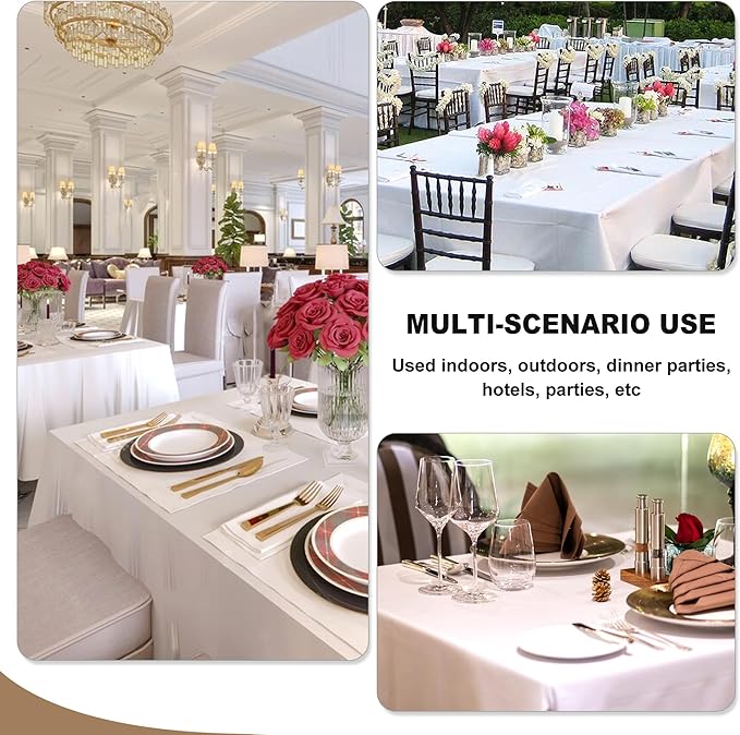 Fitable Black Tableclothes for Rectangle Tables, 6 Pack - Image 6