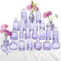 Glass Bud Vases 24 in Bulk, Small Purple Vase Glass Vases by PHUNTTEK
