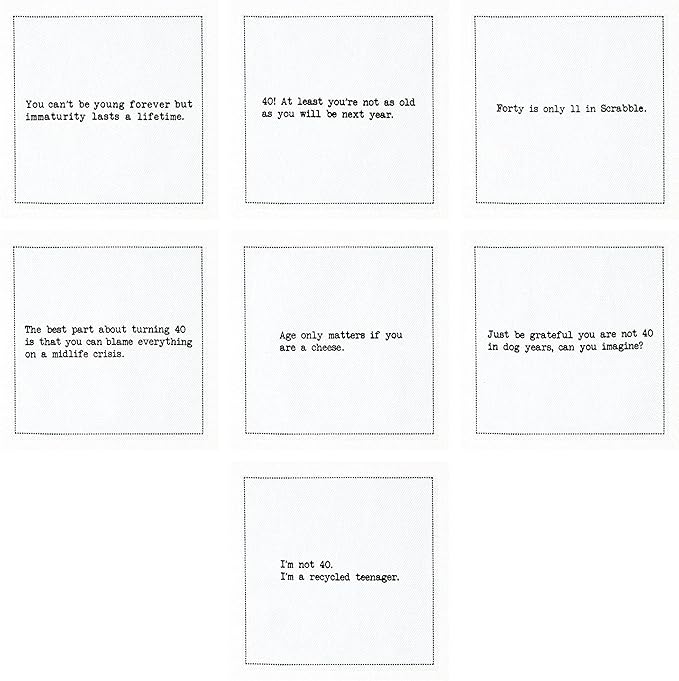 Five Star Napkins 40th Birthday Quotes White Cotton Cocktail Napkins, Beverage - Image 4